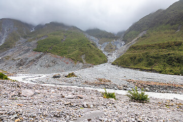 Image showing Riverbed of the Franz Josef Glacier, New Zealand