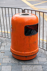 Image showing Orange Litter Bin