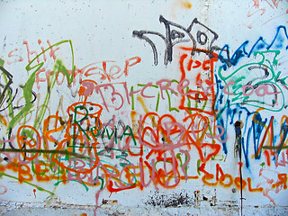Image showing Graffiti sprayed on a wall