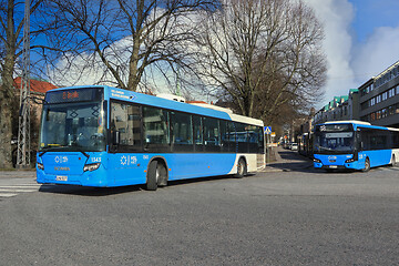 Image showing Blue Helsinki City Buses