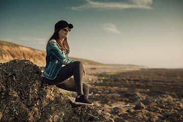 Image showing Alone in the beach