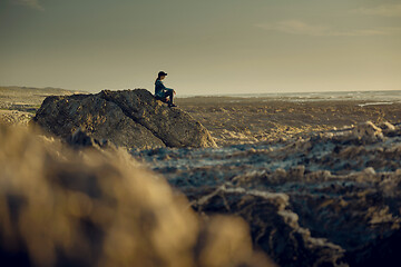 Image showing Alone in the beach