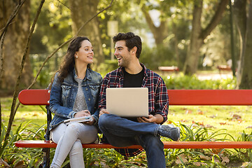 Image showing Friends studying