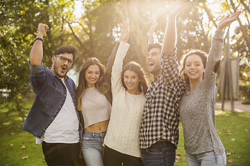 Image showing Happy friends