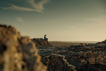 Image showing Alone in the beach