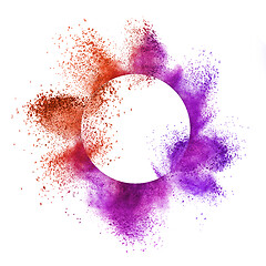 Image showing Round frame with colorful splash on a white background.