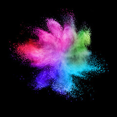 Image showing Rainbow powder splash or burst on a black background.