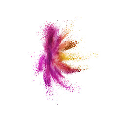 Image showing Colorful powder or dust explosion on a white background.