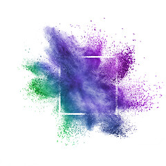 Image showing Colorful abstract dust splash on a white background.