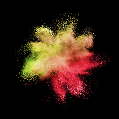 Image showing Chaotic burst in yellow red colors on a black background.