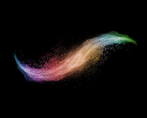 Image showing Rainbow powder wave splash on a black background.