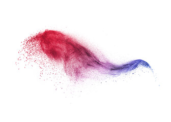 Image showing Abstract colorful powder wave splash on a white background.