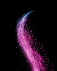 Image showing Colorful powder splash in purple colors on a black background.