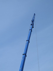 Image showing blue construction crane