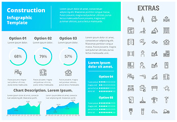 Image showing Construction infographic template and elements.