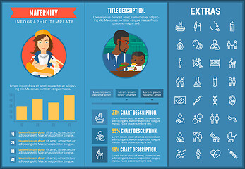 Image showing Maternity infographic template, elements and icons