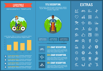 Image showing Lifestyle infographic template, elements and icons