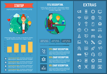 Image showing Startup infographic template, elements and icons.