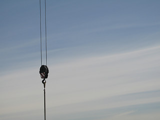 Image showing construction crane pulley