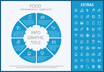 Image showing Food infographic template, elements and icons.
