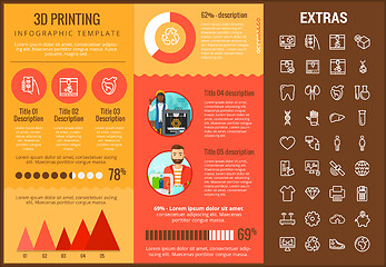 Image showing 3D printing infographic template and elements.