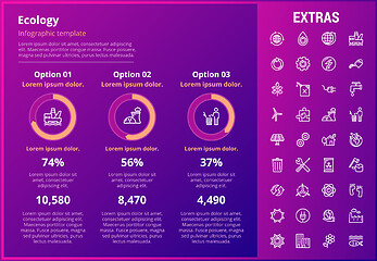 Image showing Ecology infographic template, elements and icons.