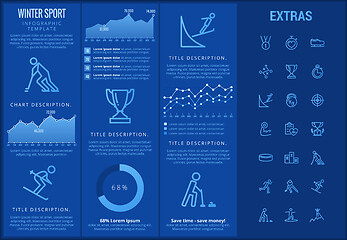 Image showing Winter sport infographic template, elements, icons