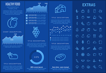 Image showing Healthy food infographic template, elements, icons