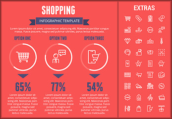 Image showing Shopping infographic template, elements and icons.