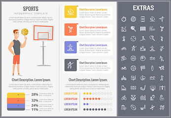 Image showing Sports infographic template, elements and icons.