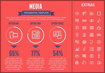 Image showing Media infographic template, elements and icons.