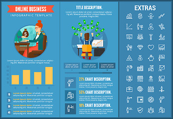 Image showing Online business infographic template and elements.