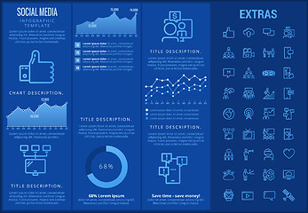 Image showing Social media infographic template, elements, icons