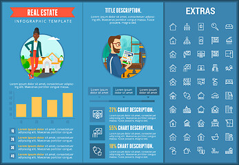 Image showing Real estate infographic template, elements, icons.