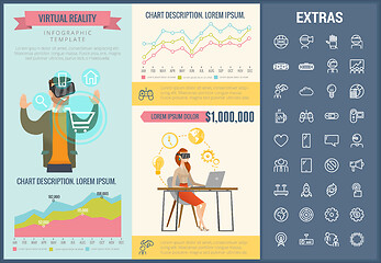 Image showing Virtual reality infographic template and elements.