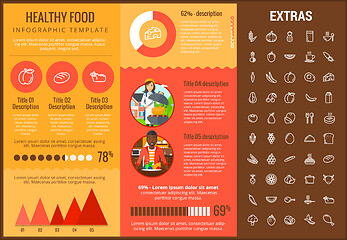 Image showing Healthy food infographic template, elements, icons