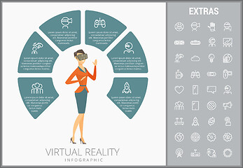 Image showing Virtual reality infographic template and elements.