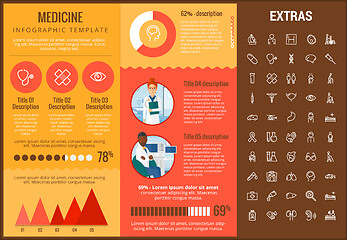 Image showing Medicine infographic template, elements and icons.