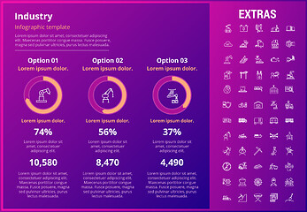 Image showing Industry infographic template, elements and icons.