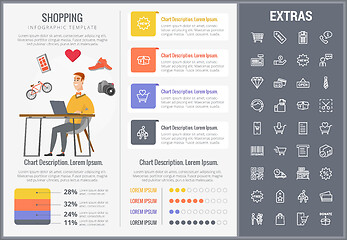 Image showing Shopping infographic template, elements and icons.