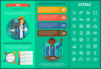 Image showing Media infographic template, elements and icons.