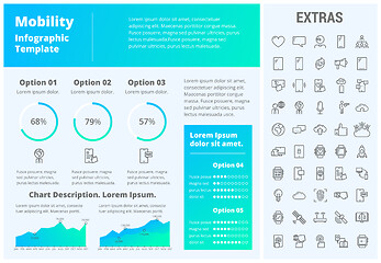 Image showing Mobility infographic template, elements and icons.