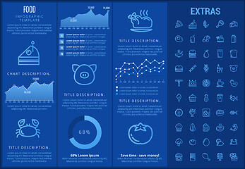 Image showing Food infographic template, elements and icons.