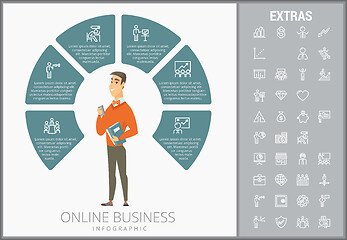 Image showing Online business infographic template and elements.