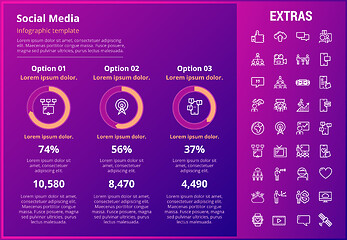 Image showing Social media infographic template, elements, icons