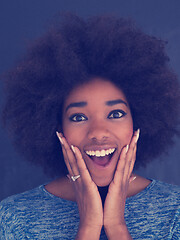 Image showing portrait of a beautiful friendly African American woman