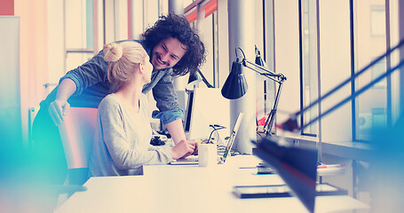 Image showing Business People Working With laptop in office