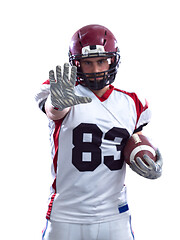 Image showing American football player pointing