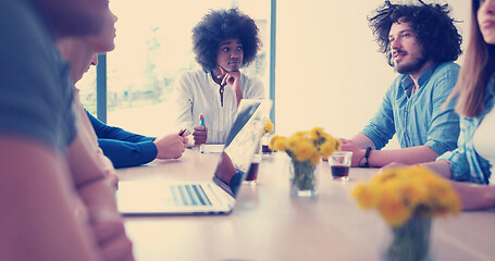 Image showing Multiethnic startup business team on meeting