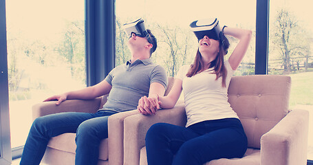 Image showing Couple using virtual reality headset